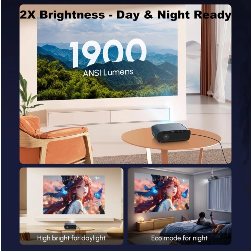 Proyector LED A9G Full HD/4K, WiFi 6, HDR10, Android, TV LED, sonido Dolby Audio.